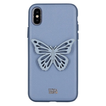 Купить Кожаный чехол Luna Aristo Sophie синий для iPhone X/XS по лучшей цене в Украине 🔔 ,  наш интернет - магазин гарантирует качество и быструю доставку вашего заказа 🚀