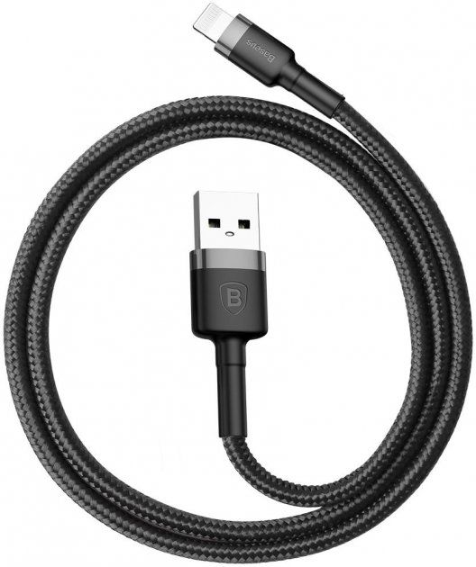 Купити Кабель з опліткою для iPhone Baseus Cafule USB for lightning 2.4A 1m Black за найкращою ціною в Україні 🔔, наш інтернет - магазин гарантує якість і швидку доставку вашого замовлення 🚀