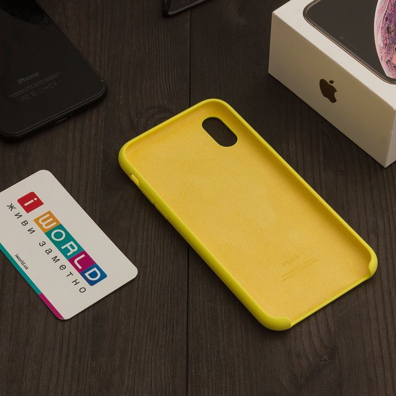 Купити Силіконовий чохол жовтий для iPhone X за найкращою ціною в Україні 🔔, наш інтернет - магазин гарантує якість і швидку доставку вашого замовлення 🚀