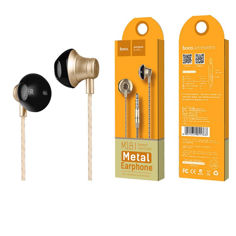 Купити Навушники з мікрофоном Hoco M18 Goss Metal Gold за найкращою ціною в Україні 🔔, наш інтернет - магазин гарантує якість і швидку доставку вашого замовлення 🚀