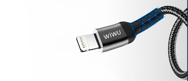 Купить Нейлоновый кабель WIWU WP101 Type-C to Lightning Black по лучшей цене в Украине 🔔 ,  наш интернет - магазин гарантирует качество и быструю доставку вашего заказа 🚀
