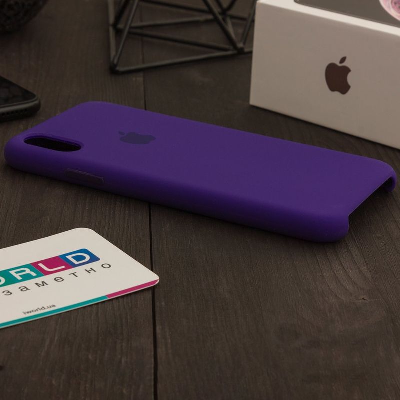 Купить Силиконовый чехол фиолетовый для iPhone X по лучшей цене в Украине 🔔 ,  наш интернет - магазин гарантирует качество и быструю доставку вашего заказа 🚀