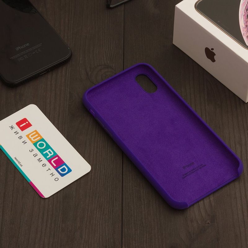 Купить Силиконовый чехол фиолетовый для iPhone X по лучшей цене в Украине 🔔 ,  наш интернет - магазин гарантирует качество и быструю доставку вашего заказа 🚀