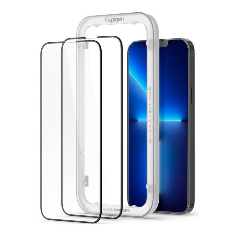 Купить Защитное стекло Spigen Glas.tR AlignMaster Full Cover для iPhone 12 | 12 Pro (2 шт.) по лучшей цене в Украине 🔔 ,  наш интернет - магазин гарантирует качество и быструю доставку вашего заказа 🚀