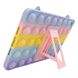 Чехол антистресс Поп-Ит с держателем для шнурка iLoungeMax Pop It Yellow Blue Rainbow для iPad 9 | 8 | 7 10.2" (2021 | 2020 | 2019)