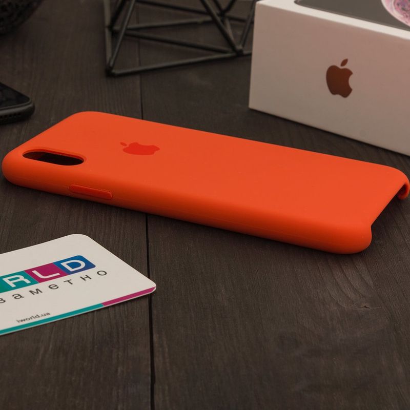 Купити Силіконовий чохол помаранчевий для iPhone X за найкращою ціною в Україні 🔔, наш інтернет - магазин гарантує якість і швидку доставку вашого замовлення 🚀