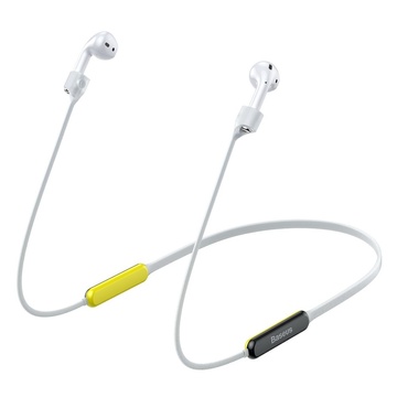 Купить Держатель для наушников Apple AirPods Baseus Let's Go Fluorescent Ring Sports Silicone Lanyard Sleeve желтый + серый по лучшей цене в Украине 🔔 ,  наш интернет - магазин гарантирует качество и быструю доставку вашего заказа 🚀