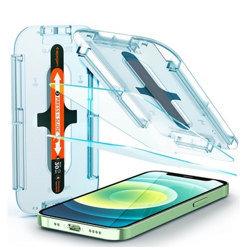 Купить Защитное стекло с рамкой для поклейки Spigen EZ FIT GLAS.tR SLIM для iPhone 12 | 12 Pro (2 шт.) по лучшей цене в Украине 🔔 ,  наш интернет - магазин гарантирует качество и быструю доставку вашего заказа 🚀