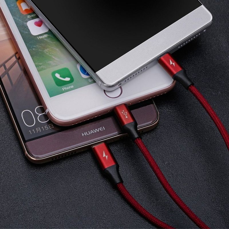 Купити Кабель Baseus Rapid Series 3-in-1 Cable Micro-USB + Lightning +Type-C, 3A, 1.2 M червоний за найкращою ціною в Україні 🔔, наш інтернет - магазин гарантує якість і швидку доставку вашого замовлення 🚀