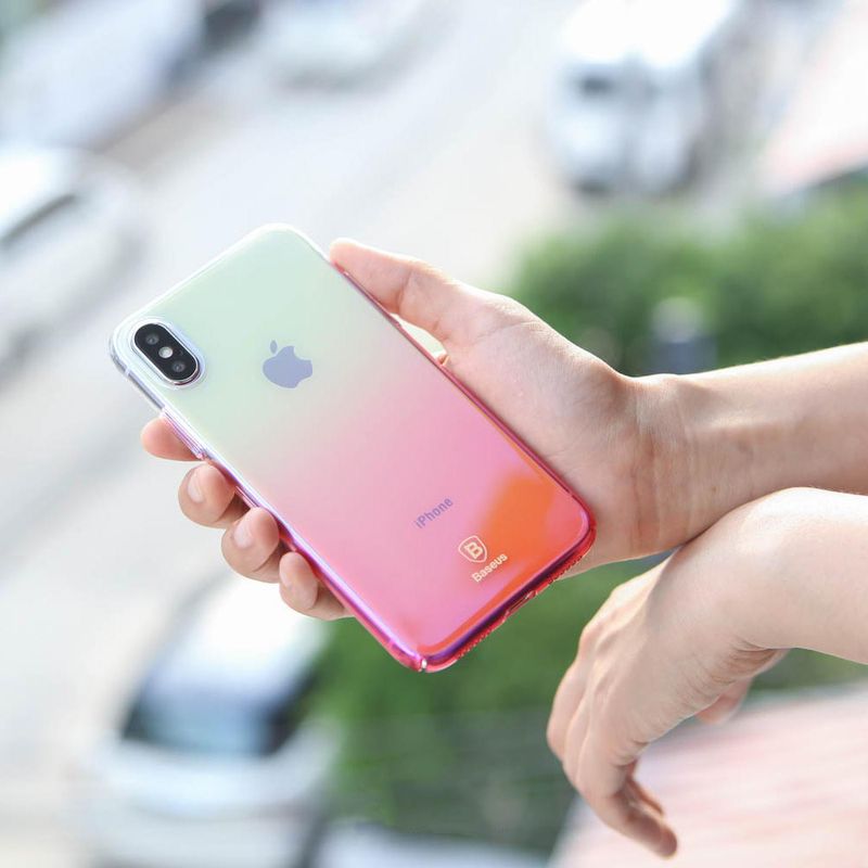 Купити Полупрозрачный чехол Baseus Glaze розовый для iPhone X/XS за найкращою ціною в Україні 🔔, наш інтернет - магазин гарантує якість і швидку доставку вашого замовлення 🚀