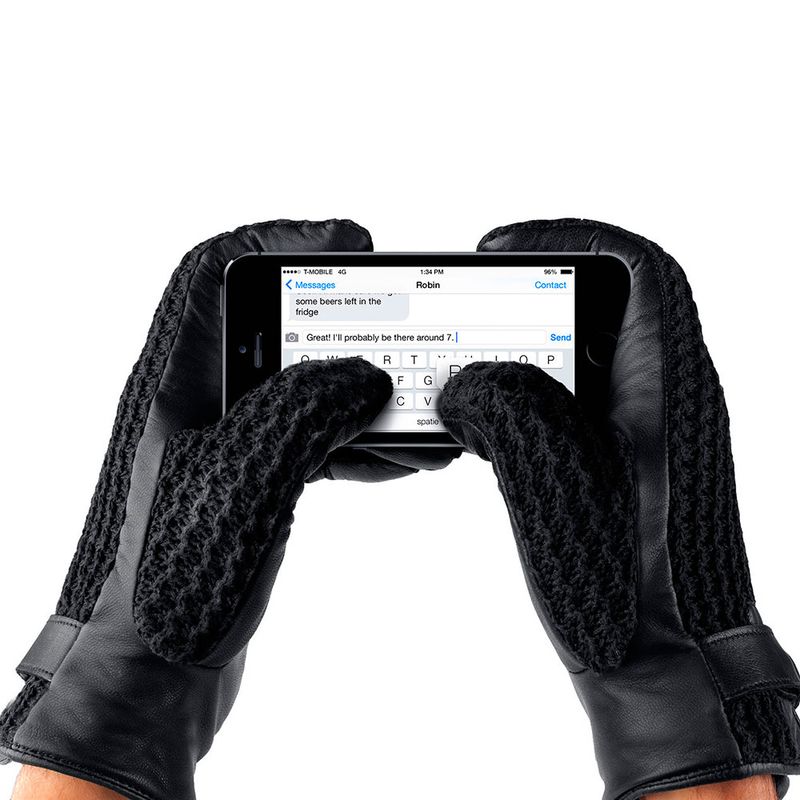 Купить Сенсорные перчатки MUJJO Leather Crochet Touchscreen Gloves Medium (8.5) по лучшей цене в Украине 🔔 ,  наш интернет - магазин гарантирует качество и быструю доставку вашего заказа 🚀