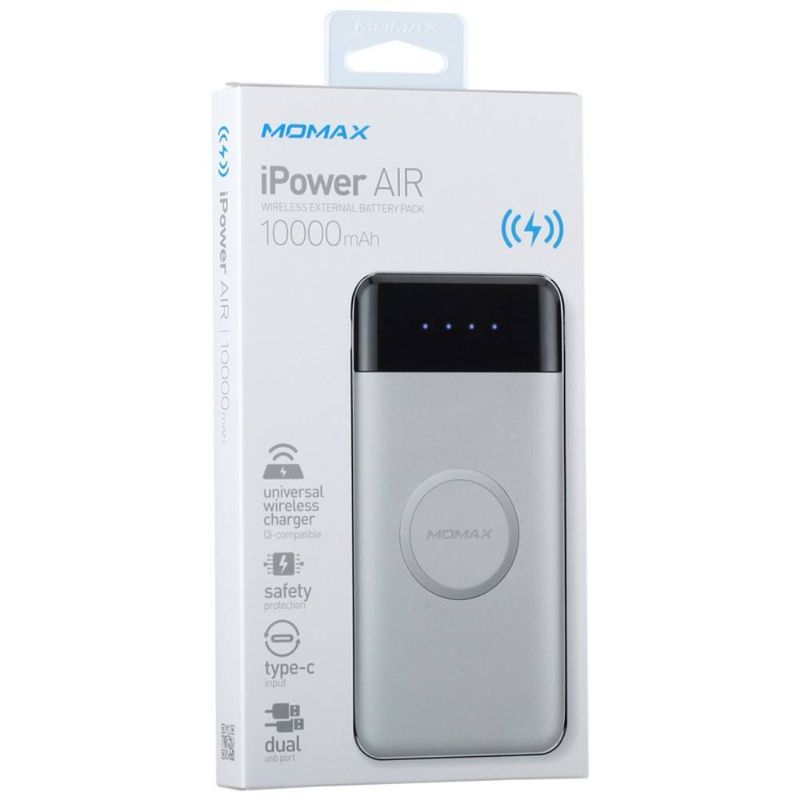 Купить Внешний аккумулятор с беспроводной зарядкой Momax iPower AIR 10000mAh White по лучшей цене в Украине 🔔 ,  наш интернет - магазин гарантирует качество и быструю доставку вашего заказа 🚀