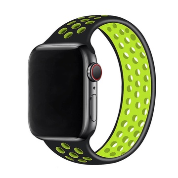 Купить Силиконовый монобраслет oneLounge Solo Loop Nike Black | Green для Apple Watch 44mm | 42mm Size L по лучшей цене в Украине 🔔 ,  наш интернет - магазин гарантирует качество и быструю доставку вашего заказа 🚀