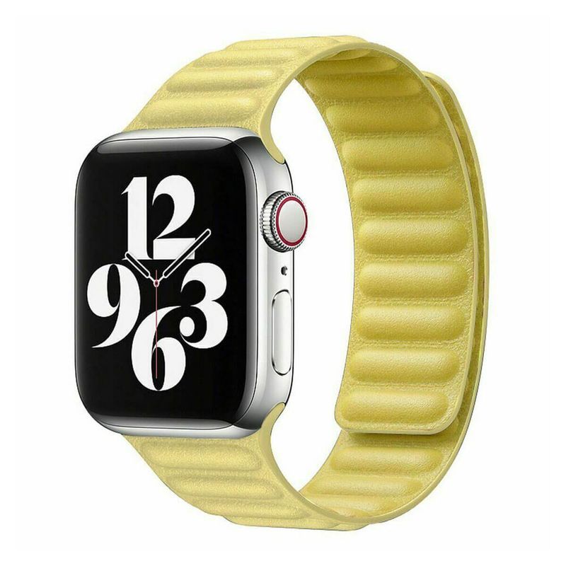 Купити Ремінець oneLounge Leather Link Magnetic Yellow для Apple Watch 38mm | 40mm (S | M) OEM за найкращою ціною в Україні 🔔, наш інтернет - магазин гарантує якість і швидку доставку вашого замовлення 🚀