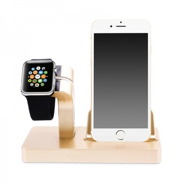 Купить Золотая док-станция CinkeyPro Charger Dock для Apple Watch и iPhone по лучшей цене в Украине 🔔 ,  наш интернет - магазин гарантирует качество и быструю доставку вашего заказа 🚀