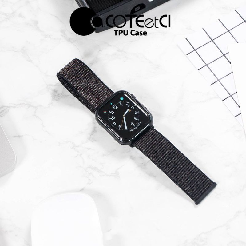 Купить Силиконовый чехол Coteetci TPU Case чёрный для Apple Watch 4/5/6/SE 40mm по лучшей цене в Украине 🔔 ,  наш интернет - магазин гарантирует качество и быструю доставку вашего заказа 🚀