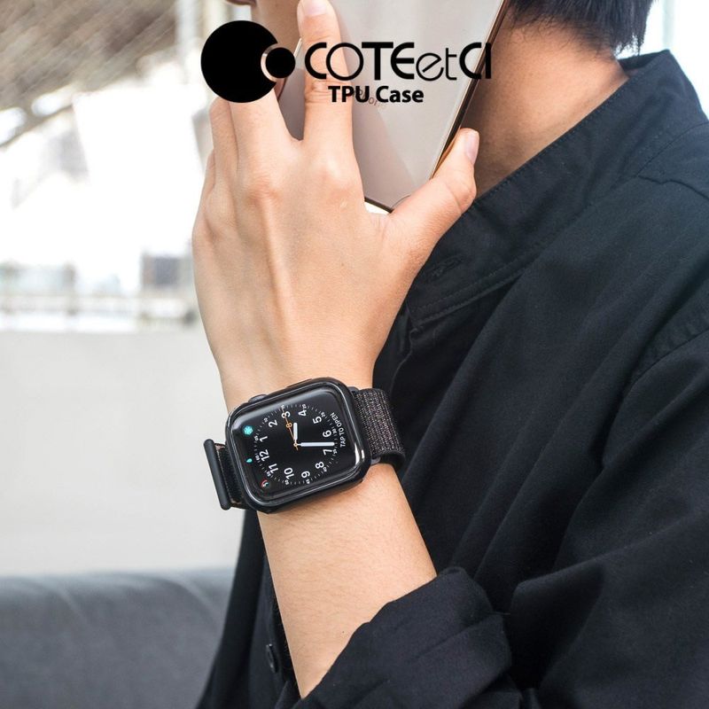 Купить Силиконовый чехол Coteetci TPU Case чёрный для Apple Watch 4/5/6/SE 40mm по лучшей цене в Украине 🔔 ,  наш интернет - магазин гарантирует качество и быструю доставку вашего заказа 🚀