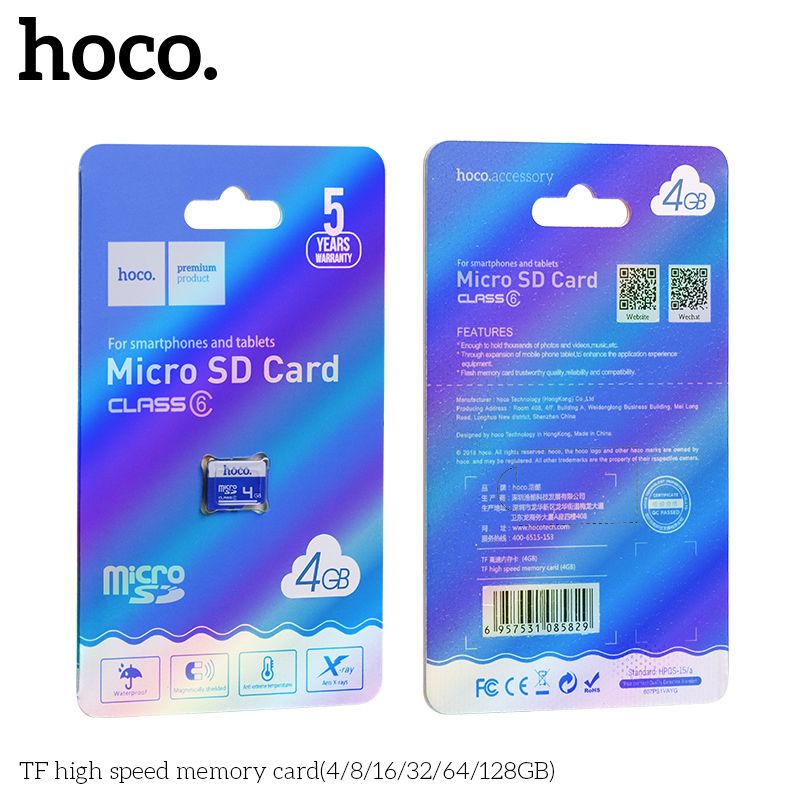 Купить Карта памяти Hoco MicroSD Class 6 4GB по лучшей цене в Украине 🔔 ,  наш интернет - магазин гарантирует качество и быструю доставку вашего заказа 🚀