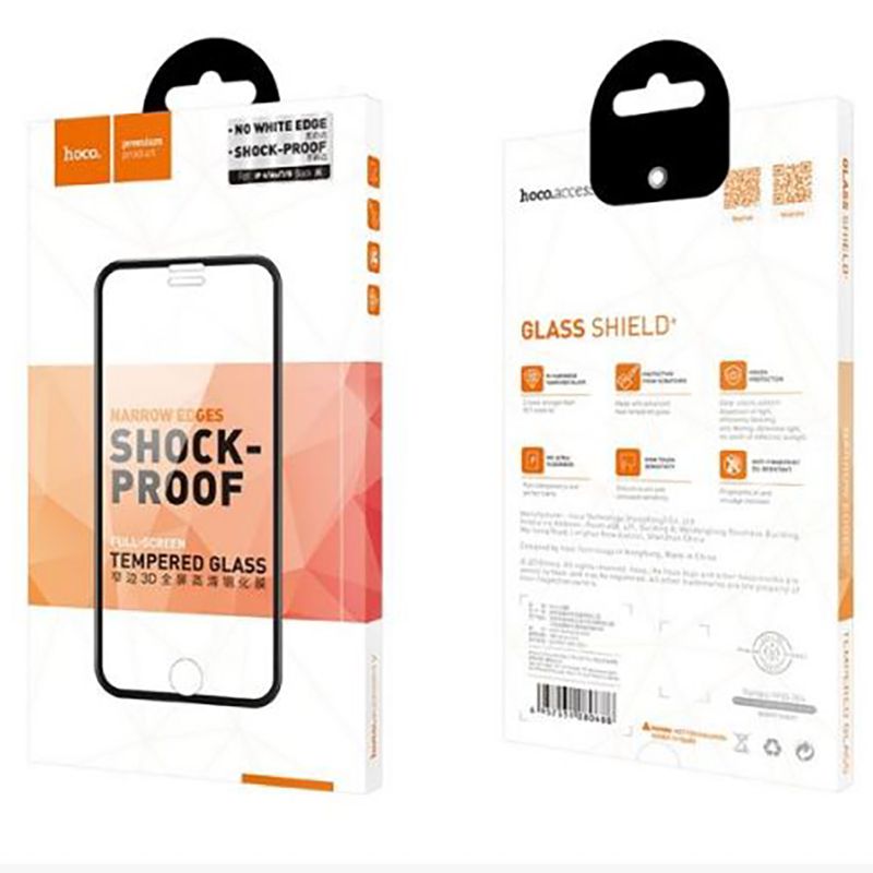 Купити Защитное стекло Hoco Narrow Edges 3D Full Screen HD для Iphone 6/6S/7/8 Black за найкращою ціною в Україні 🔔, наш інтернет - магазин гарантує якість і швидку доставку вашого замовлення 🚀