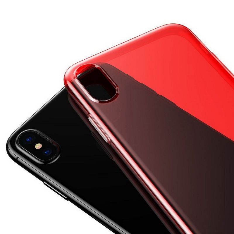 Купить Полупрозрачный чехол Baseus Simple красный для iPhone X/XS по лучшей цене в Украине 🔔 ,  наш интернет - магазин гарантирует качество и быструю доставку вашего заказа 🚀