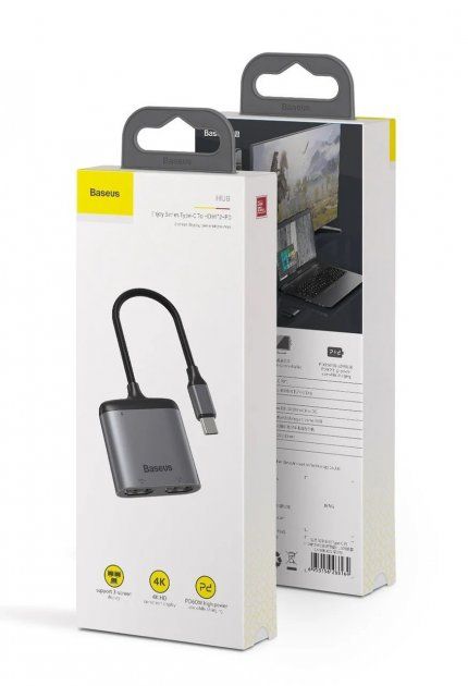Купить Хаб Baseus Enjoyment Type-C на SD+TF-Card + USB 2.0 HUB серый по лучшей цене в Украине 🔔 ,  наш интернет - магазин гарантирует качество и быструю доставку вашего заказа 🚀