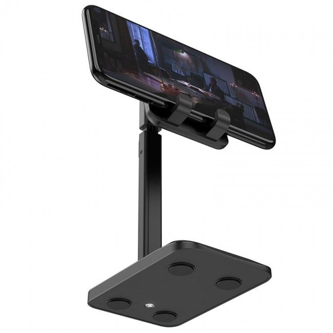 Купить Настольный держатель для телефона Hoco PH27 Soaring metal desktop stand Black по лучшей цене в Украине 🔔 ,  наш интернет - магазин гарантирует качество и быструю доставку вашего заказа 🚀