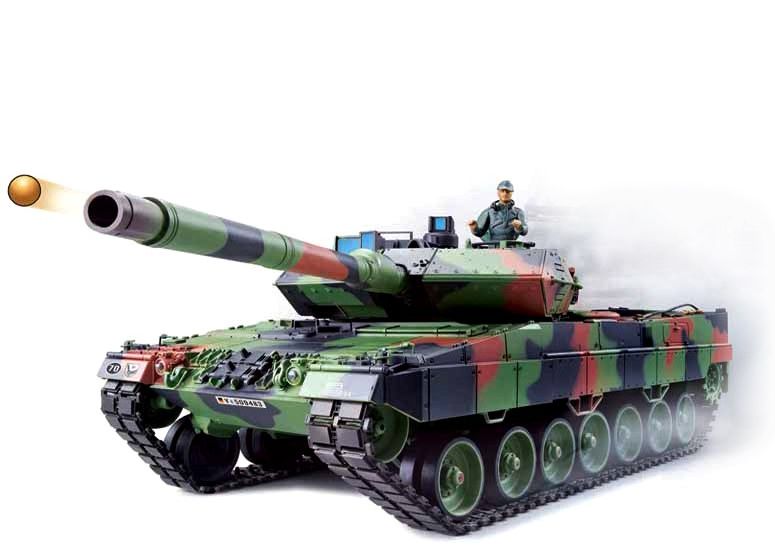Купить Танк р/у 2.4GHz 1:16 Heng Long Leopard II A6 с пневмопушкой и дымом (HL3889-1) по лучшей цене в Украине 🔔 ,  наш интернет - магазин гарантирует качество и быструю доставку вашего заказа 🚀