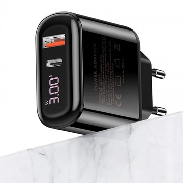 Купить Сетевое зарядное устройство Usams US-CC085 T23 (QC3.0+PD3.0 18W) Fast Charger Black по лучшей цене в Украине 🔔 ,  наш интернет - магазин гарантирует качество и быструю доставку вашего заказа 🚀