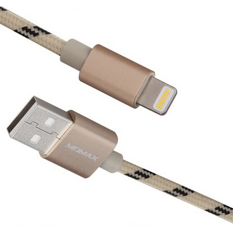 Купить Кабель Momax Elite Lightning Cable 1M Gold по лучшей цене в Украине 🔔 ,  наш интернет - магазин гарантирует качество и быструю доставку вашего заказа 🚀