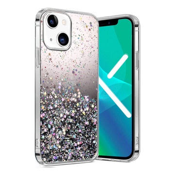 Силиконовый чехол с блестками iLoungeMax Glitter Silicone Case Black для iPhone 13