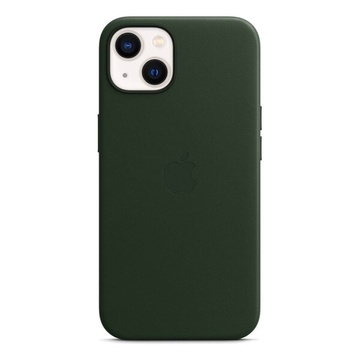 Кожаный чехол iLoungeMax Leather Case MagSafe Sequoia Green для iPhone 13 (с поддержкой анимации) OEM