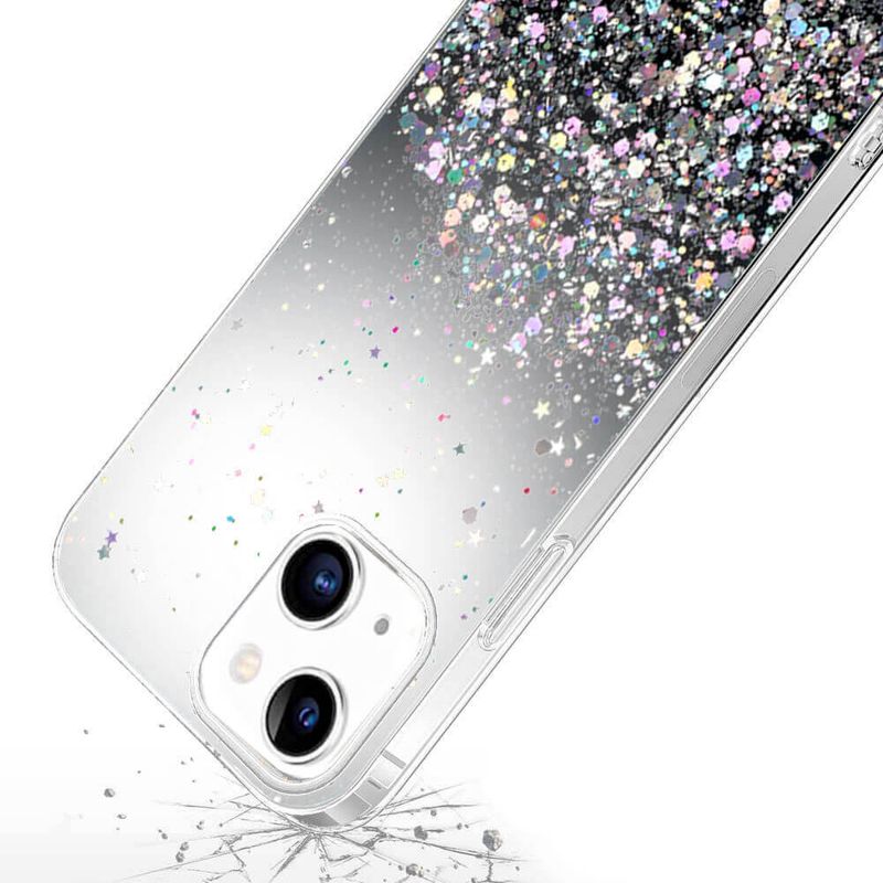 Силиконовый чехол с блестками iLoungeMax Glitter Silicone Case Black для iPhone 13