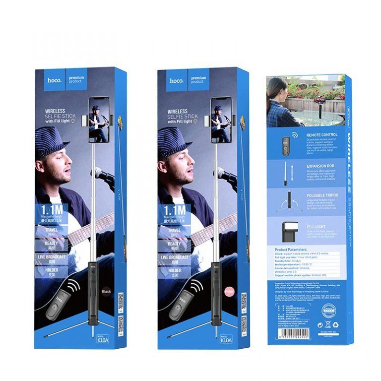 Купить Монопод для селфи Hoco K10A Magnificent Bluetooth Black по лучшей цене в Украине 🔔 ,  наш интернет - магазин гарантирует качество и быструю доставку вашего заказа 🚀