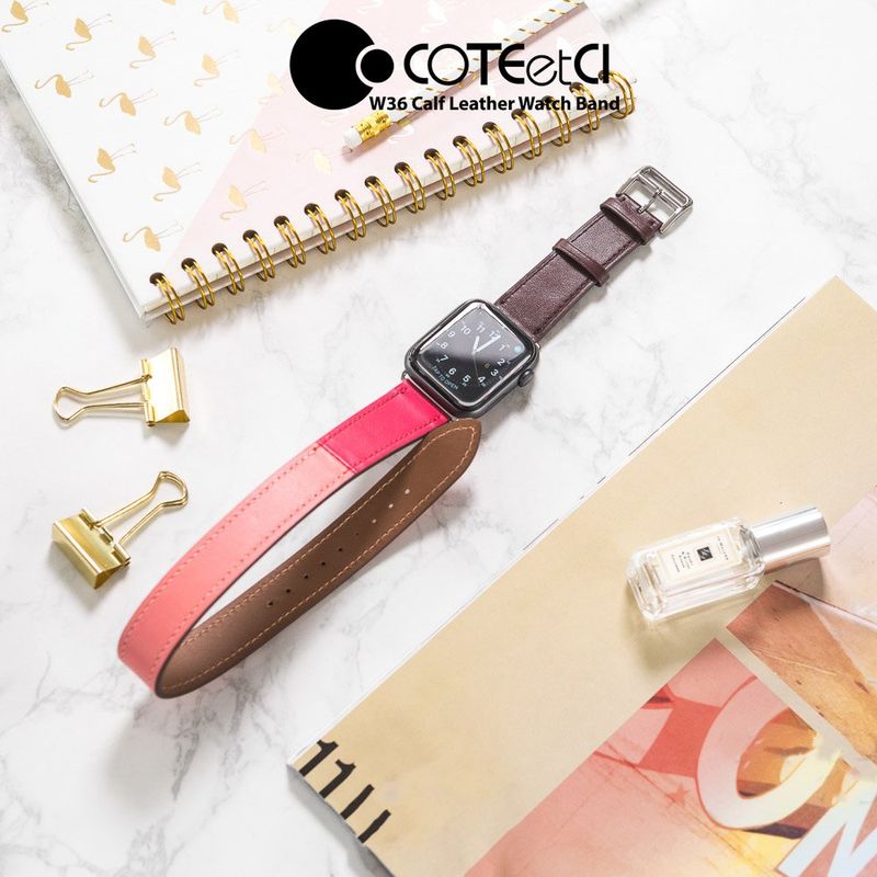 Купити Ремінець Coteetci W36 Long бордовий + рожевий для Apple Watch 38mm/40mm за найкращою ціною в Україні 🔔, наш інтернет - магазин гарантує якість і швидку доставку вашого замовлення 🚀