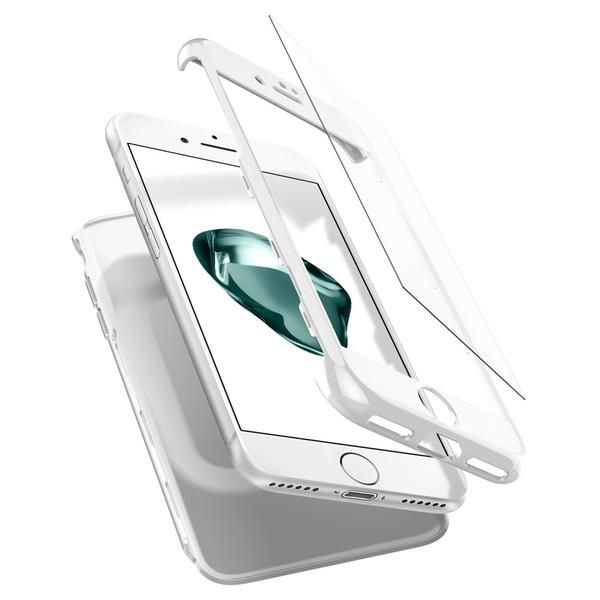 Купить Чехол с защитным стеклом Spigen Thin Fit 360 White для iPhone 7 | 8 | SE 2020 по лучшей цене в Украине 🔔 ,  наш интернет - магазин гарантирует качество и быструю доставку вашего заказа 🚀