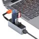 Хаб Baseus Steel Cannon Series USB A to USB3.0*3+RJ45 сірий