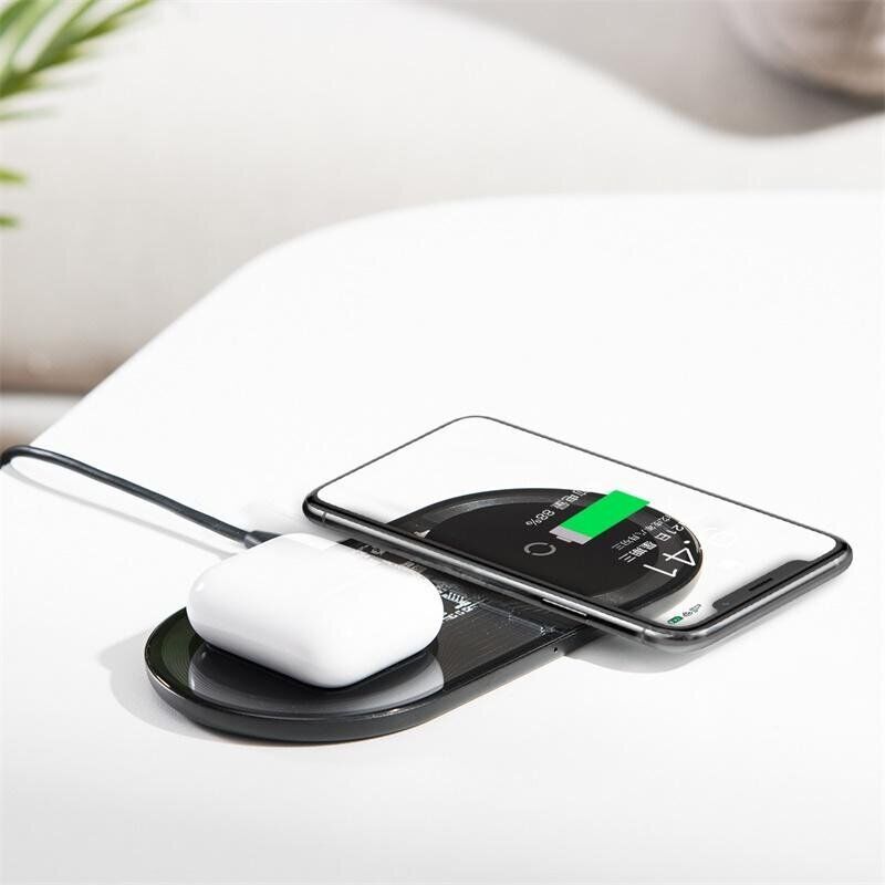 Купити Бездротова зарядка для iPhone | AirPods | Samsung Baseus Simple 2-in-1 Pro Edition Black за найкращою ціною в Україні 🔔, наш інтернет - магазин гарантує якість і швидку доставку вашого замовлення 🚀