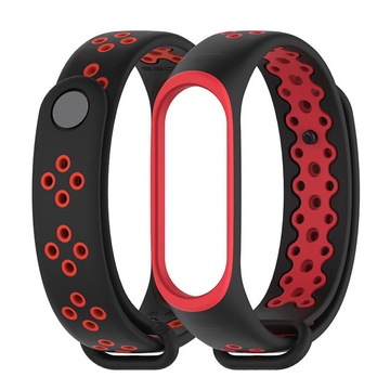 Купить Силиконовый ремешок Mijobs Sport Black | Red для фитнес-браслета Xiaomi Mi Band 3 | 4 по лучшей цене в Украине 🔔 ,  наш интернет - магазин гарантирует качество и быструю доставку вашего заказа 🚀