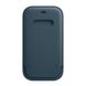 Кожаный чехол-бумажник iLoungeMax Leather Sleeve with MagSafe Baltic Blue для iPhone 12 mini OEM