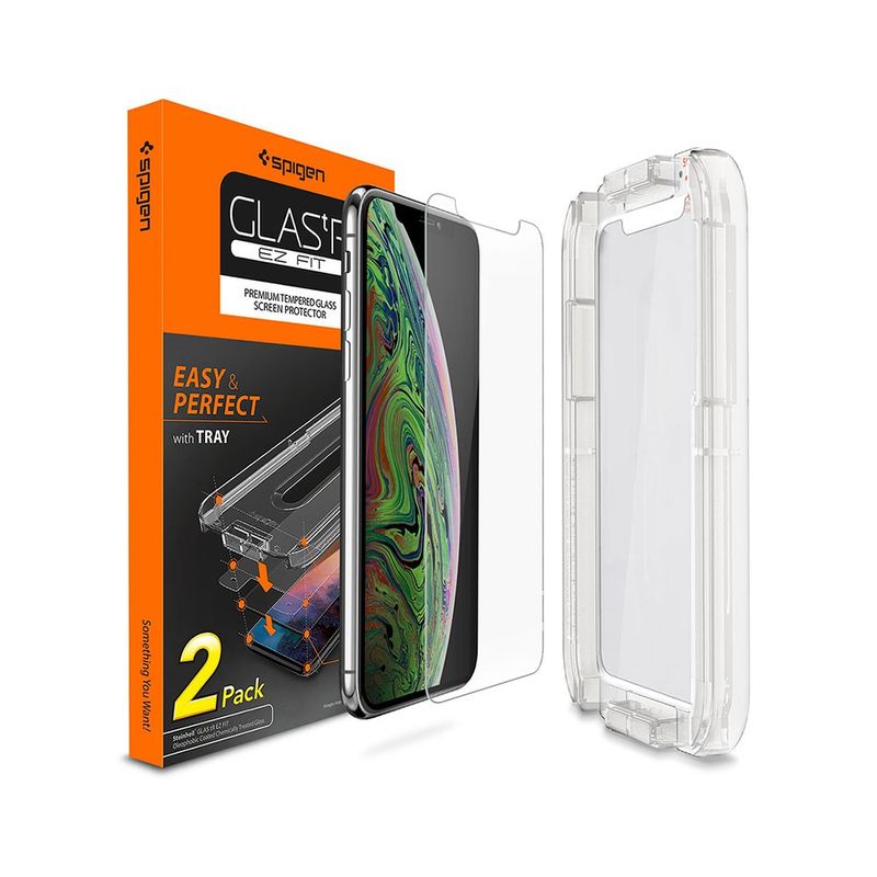 Купити Защитное стекло Spigen GLAS.tR SLIM EZ FIT для iPhone 11 Pro Max | XS Max (2 стекла + рамка для поклейки) за найкращою ціною в Україні 🔔, наш інтернет - магазин гарантує якість і швидку доставку вашого замовлення 🚀