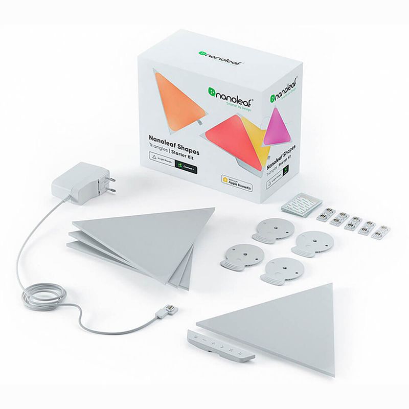 Купить Умная система освещения Nanoleaf Shapes Triangles Starter Kit Apple HomeKit (4 модуля) по лучшей цене в Украине 🔔 ,  наш интернет - магазин гарантирует качество и быструю доставку вашего заказа 🚀