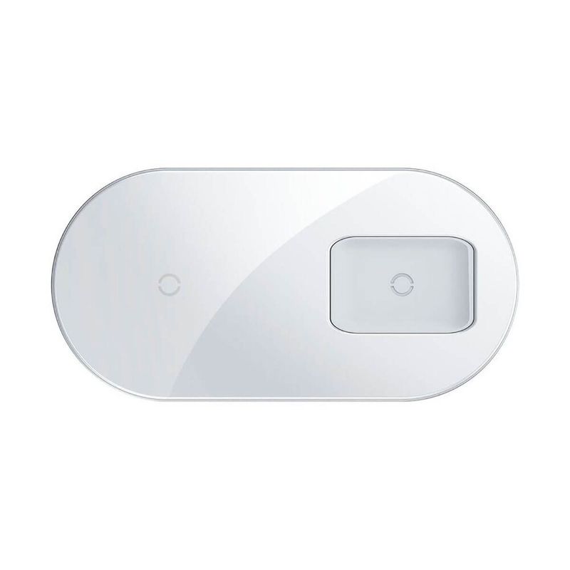 Купить Беспроводная зарядка для iPhone | AirPods | Samsung Baseus Simple 2-in-1 Pro Edition White по лучшей цене в Украине 🔔 ,  наш интернет - магазин гарантирует качество и быструю доставку вашего заказа 🚀