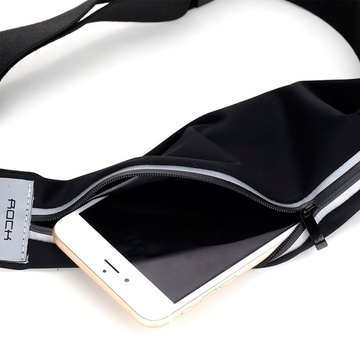 Купить Спортивная водонепроницаемая сумка на пояс для телефона ROCK Sports Waist Bag Black по лучшей цене в Украине 🔔 ,  наш интернет - магазин гарантирует качество и быструю доставку вашего заказа 🚀