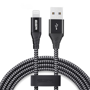 Купить Кабель ESR Nylon Braided MFI Lightning to USB 1m для iPhone | iPad | AirPods по лучшей цене в Украине 🔔 ,  наш интернет - магазин гарантирует качество и быструю доставку вашего заказа 🚀