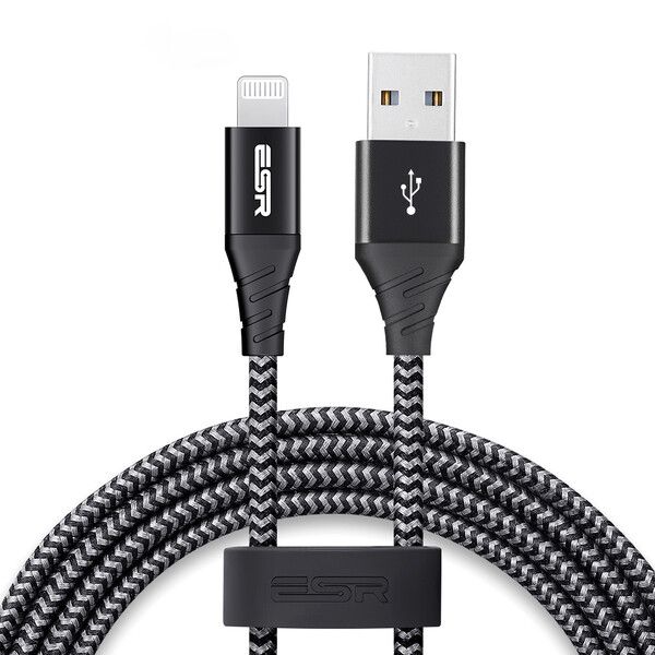 Купити Кабель ESR Nylon Braided MFI Lightning to USB 1m для iPhone | iPad | AirPods за найкращою ціною в Україні 🔔, наш інтернет - магазин гарантує якість і швидку доставку вашого замовлення 🚀