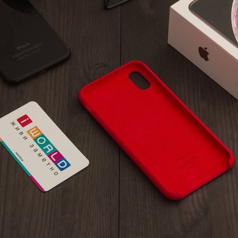 Купить Силиконовый чехол красный для iPhone X по лучшей цене в Украине 🔔 ,  наш интернет - магазин гарантирует качество и быструю доставку вашего заказа 🚀