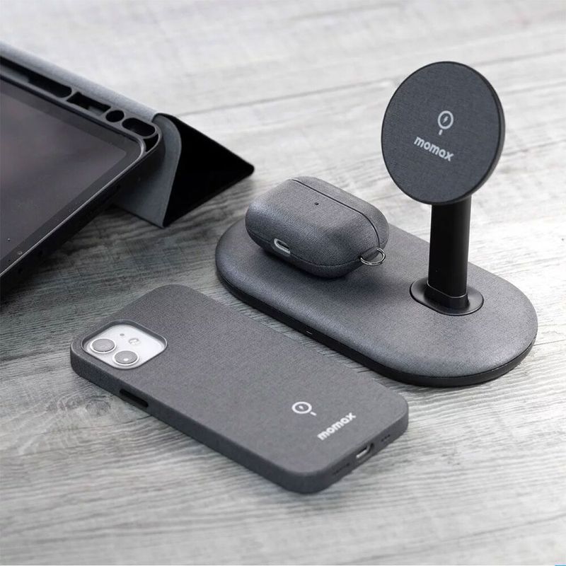 Купить Док-станция MOMAX Q.Mag Dual Magnetic Wireless Charging Stand MagSafe для iPhone | AirPods по лучшей цене в Украине 🔔 ,  наш интернет - магазин гарантирует качество и быструю доставку вашего заказа 🚀