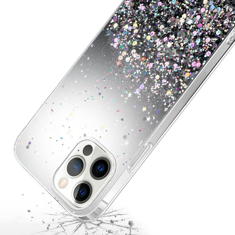 Силиконовый чехол с блестками iLoungeMax Glitter Silicone Case Black для iPhone 13 Pro