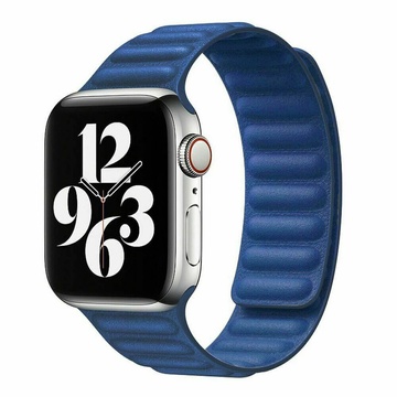 Купить Ремешок oneLounge Leather Link Magnetic Baltic Blue для Apple Watch 42mm | 44mm (M | L) OEM по лучшей цене в Украине 🔔 ,  наш интернет - магазин гарантирует качество и быструю доставку вашего заказа 🚀