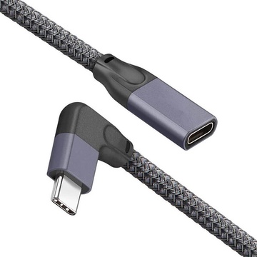 Купить Угловой удлинительный кабель iLoungeMax USB Type-C USB-C 3.1 10Gbp/s 90° 1.5м для MacBook | iPad по лучшей цене в Украине 🔔 ,  наш интернет - магазин гарантирует качество и быструю доставку вашего заказа 🚀